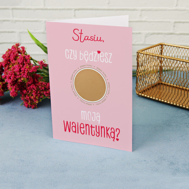 czy będziesz moją walentynką - Kartka zdrapka
