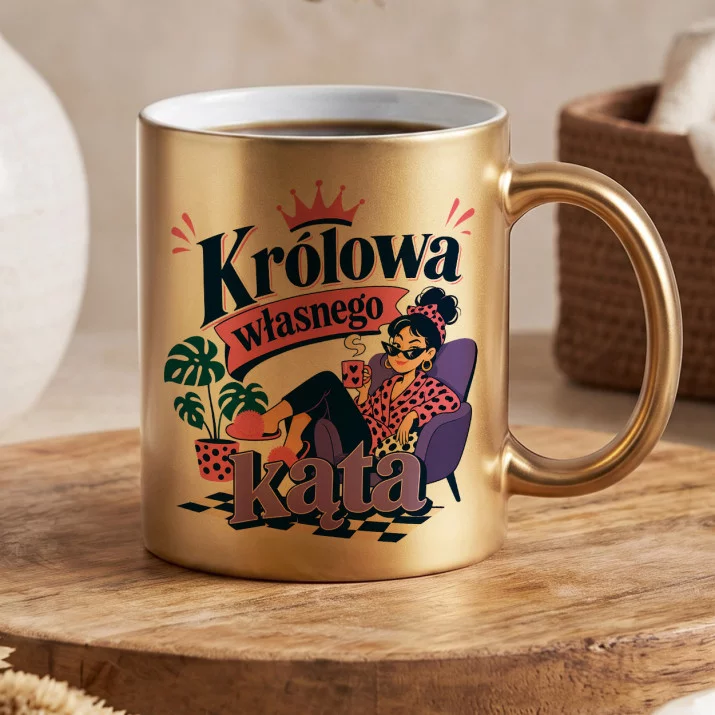 Złoty Kubek Na Nowe Mieszkanie Prezent Dla Kobiety: Królewski Kąt Złoty Kubek Na Nowe Mieszkanie Prezent Dla Kobiety: Królewski Kąt