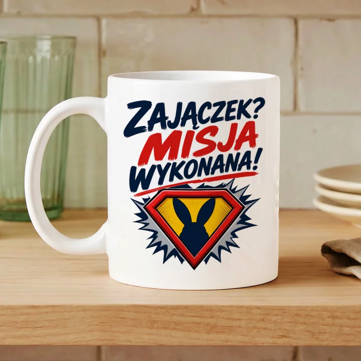 Kubek Z Nadrukiem Na Zajączka Prezent Dla Mężczyzny: Zając Bohater