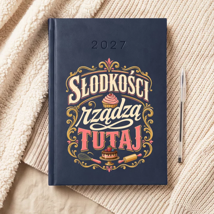 Kalendarz Książkowy A5 2027 Dla Cukiernika Prezent Dla Mężczyzny: Herb Cukiernika Retro