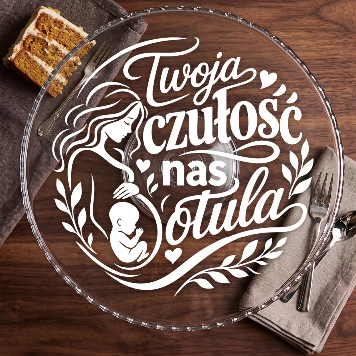 Patera Na Ciasto Dla Ciężarnej Prezent Na Dzień Mamy Dla Kobiety: Czuła Obecność