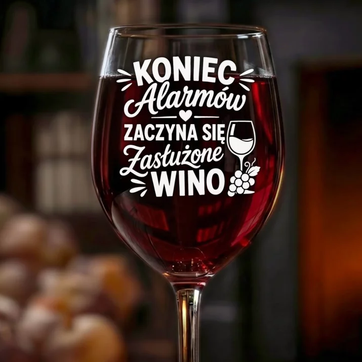 Kieliszek Do Wina Na Odejście Z Pracy Na Emeryturę Prezent Dla Emeryta Kobiety: Koniec Alarmów Wino