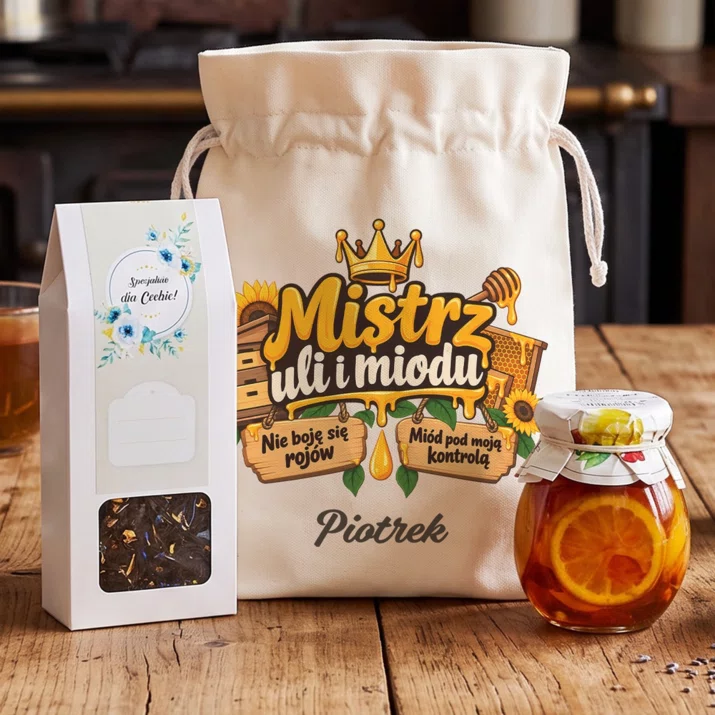 Zestaw Prezentowy z Herbatą Dla Pszczelarza Prezent Dla Mężczyzny: Mistrz Uli I Miodu