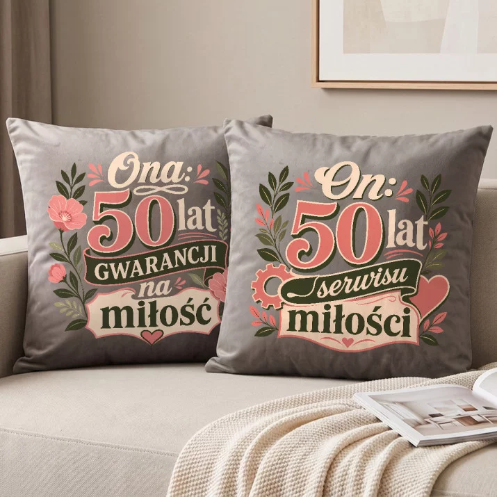 Poduszki Dekoracyjne Na 50 Lecie Ślubu Prezent Dla Pary: Półwiecze Miłości
