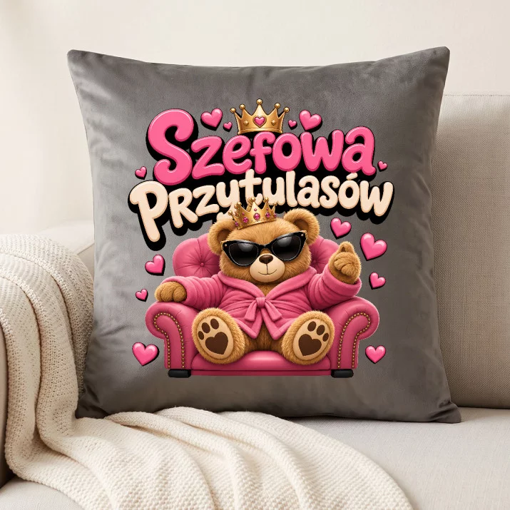 Poduszka Dekoracyjna Dla Ukochanej Prezent Na Walentynki Dla Kobiety: Szefowa Przytulasów Poduszka Dekoracyjna Dla Ukochanej Prezent Na Walentynki Dla Kobiety: Szefowa Przytulasów