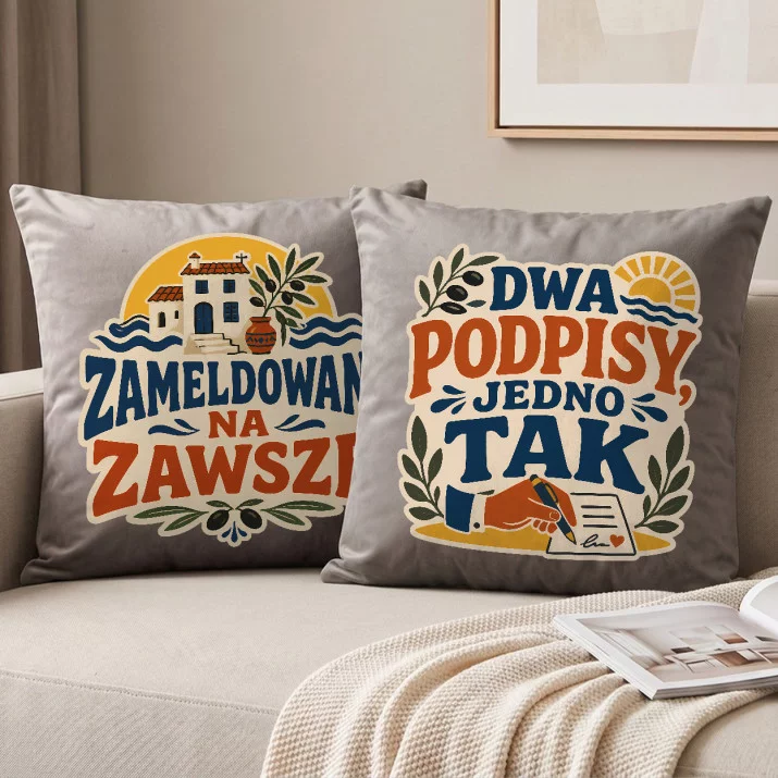 Poduszki Dekoracyjne Na Ślub Cywilny Prezent Dla Pary Młodej Pary: Podwójne Tak Poduszki Dekoracyjne Na Ślub Cywilny Prezent Dla Pary Młodej Pary: Podwójne Tak