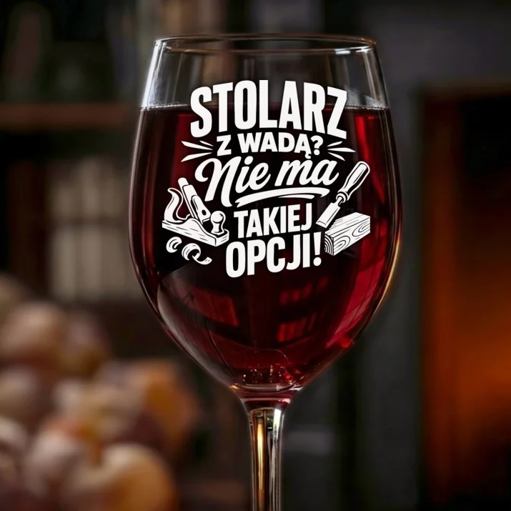 Kieliszek Do Wina Dla Stolarza Prezent Dla Mężczyzny: Stolarz Bez Wad Kieliszek Do Wina Dla Stolarza Prezent Dla Mężczyzny: Stolarz Bez Wad