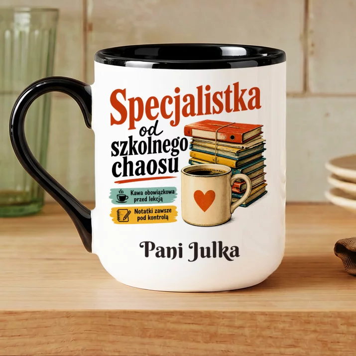 Kubek Personalizowany Dla Nauczycielki Prezent Na Dzień Nauczyciela Dla Kobiety: Specjalistka Od Szkolnego Kubek Personalizowany Dla Nauczycielki Prezent Na Dzień Nauczyciela Dla Kobiety: Specjalistka Od Szkolnego