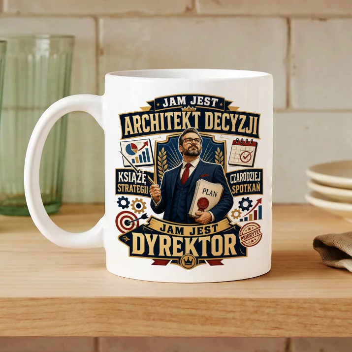 Kubek Z Nadrukiem Dla Dyrektora Prezent Dla Mężczyzny: Architekt Decyzji I Kubek Z Nadrukiem Dla Dyrektora Prezent Dla Mężczyzny: Architekt Decyzji I