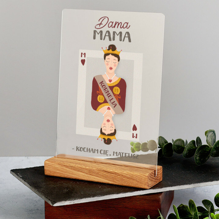 Dama mama - Wydruk na szkle akrylowym z podstawką