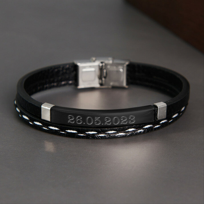 Data - Bransoletka męska skórzana Data - Bransoletka męska skórzana