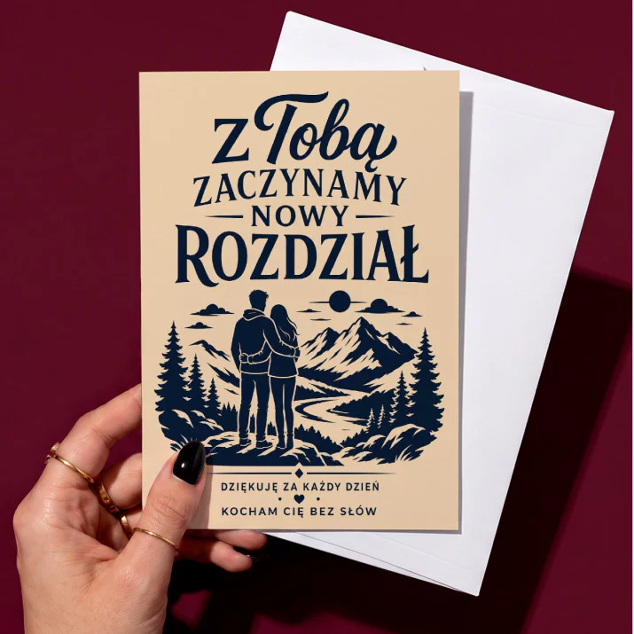 Kartka z Życzeniami Na Zakończenie Pracy Dla Mężczyzny: Nowy Rozdział We Dwoje