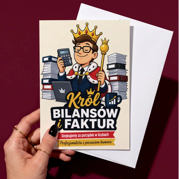 Kartka z Życzeniami Dla Księgowego Dla Mężczyzny: Bilansowy Humor