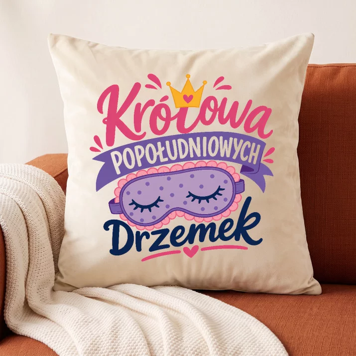 Poduszka Dekoracyjna Dla Kobiety Prezent Dla Kobiety: Królowa Drzemek Poduszka Dekoracyjna Dla Kobiety Prezent Dla Kobiety: Królowa Drzemek