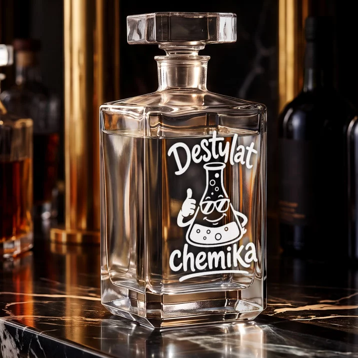 Karafka Do Wódki z Grawerem Dla Chemika Prezent: Destylat Chemika