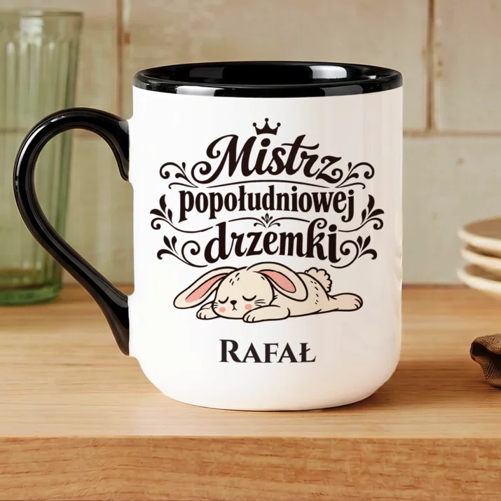 Kubek Personalizowany Na Zajączka Prezent Dla Mężczyzny: Mistrz Popołudniowej Kubek Personalizowany Na Zajączka Prezent Dla Mężczyzny: Mistrz Popołudniowej