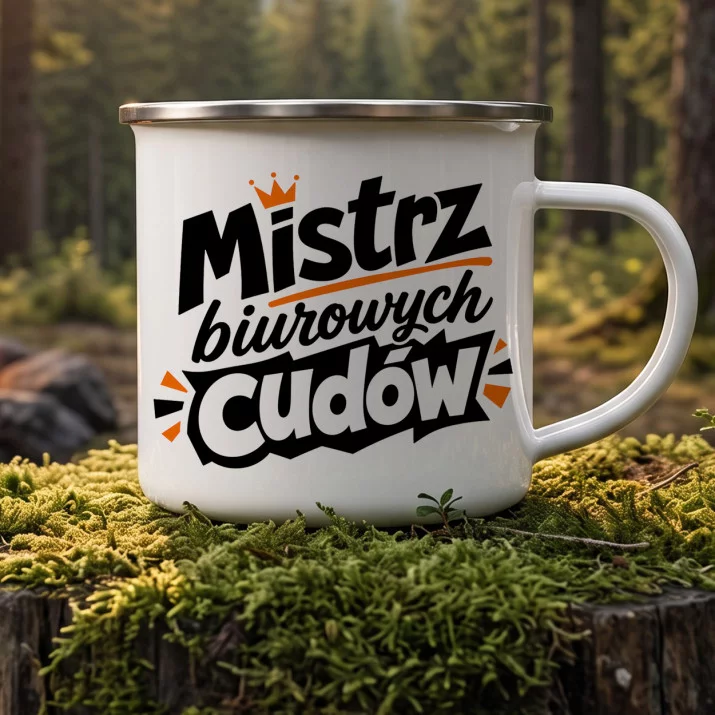 Kubek Emaliowany Dla Współpracownika Prezent Dla Mężczyzny: Biurowe Cuda Kubek Emaliowany Dla Współpracownika Prezent Dla Mężczyzny: Biurowe Cuda
