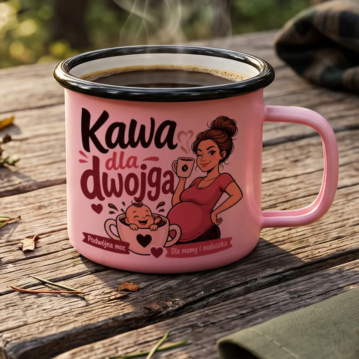 Kubek Emaliowany Dla Przyszłej Mamy Prezent Na Dzień Mamy Dla Kobiety: Macierzyński Monogram Kubek Emaliowany Dla Przyszłej Mamy Prezent Na Dzień Mamy Dla Kobiety: Macierzyński Monogram