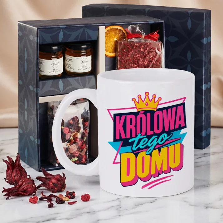 Zestaw Prezenowy Z Kubkiem Na Dzień Matki Dla Mamy: Królowa Domu Zestaw Prezenowy Z Kubkiem Na Dzień Matki Dla Mamy: Królowa Domu