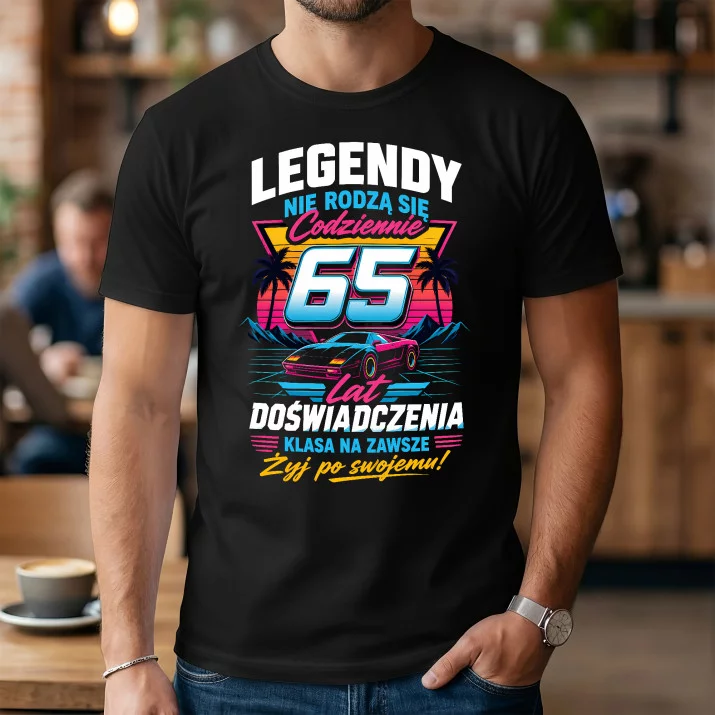 Koszulka Męska Na 65 Urodziny Prezent Dla Mężczyzny: Legendy Nie Rodzą