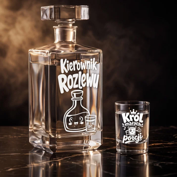 Zestaw Do Wódki z Grawerem Na Święta Prezent: Kierownik Rozlewu Zestaw Do Wódki z Grawerem Na Święta Prezent: Kierownik Rozlewu