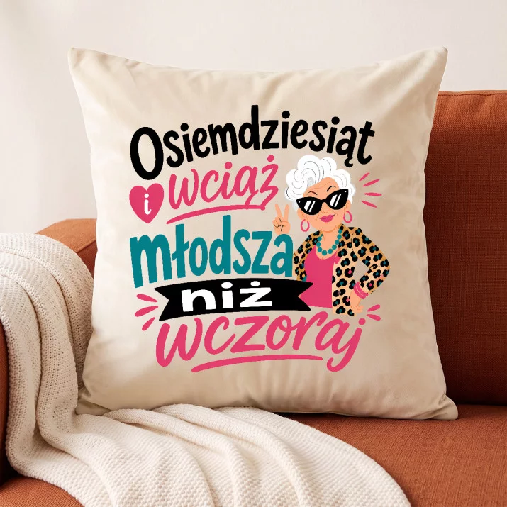 Poduszka Dekoracyjna Dla 80 Latki Prezent Na 80 Urodziny Dla Kobiety: Szalona Osiemdziesiątka Poduszka Dekoracyjna Dla 80 Latki Prezent Na 80 Urodziny Dla Kobiety: Szalona Osiemdziesiątka