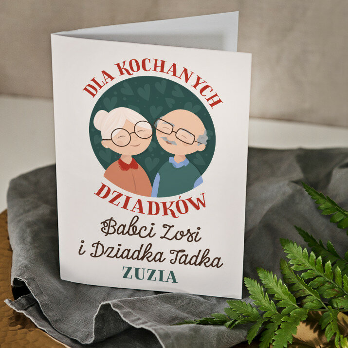 Dla kochanych dziadków - kartka z życzeniami