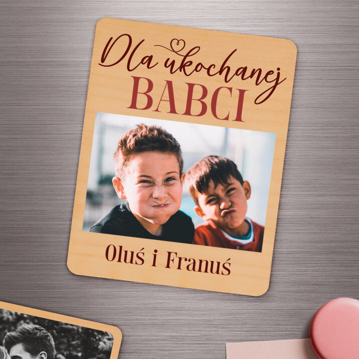 Dla ukochanej babci - Magnes drewniany