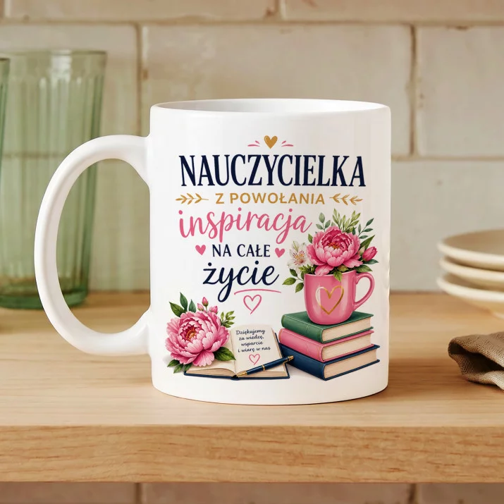 Kubek Z Nadrukiem Dla Nauczycielki Prezent Na Dzień Nauczyciela Dla Kobiety: Nauczycielka Inspiracja Kubek Z Nadrukiem Dla Nauczycielki Prezent Na Dzień Nauczyciela Dla Kobiety: Nauczycielka Inspiracja