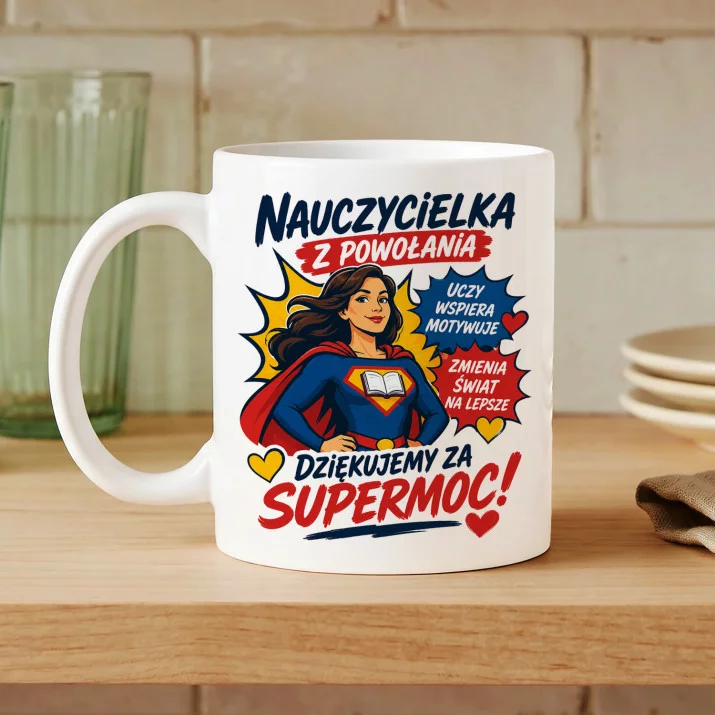 Kubek Z Nadrukiem Dla Nauczycielki Prezent Na Dzień Nauczyciela Dla Kobiety: Nauczycielka Z Powołania Kubek Z Nadrukiem Dla Nauczycielki Prezent Na Dzień Nauczyciela Dla Kobiety: Nauczycielka Z Powołania