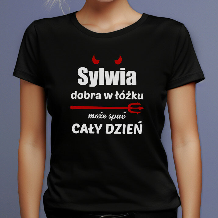 Dobra w łóżku - Czarna koszulka damska