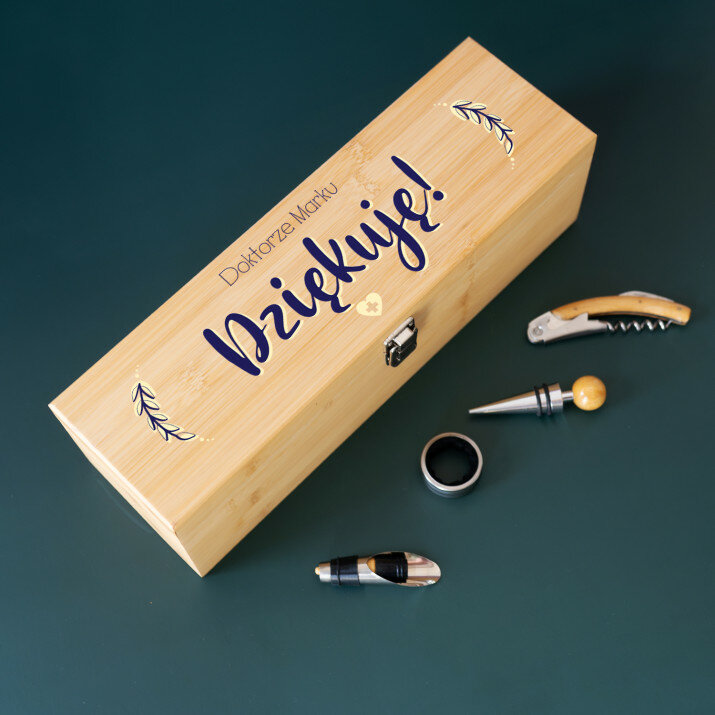 Doktorze dziękuję - Skrzynka na wino z akcesoriami