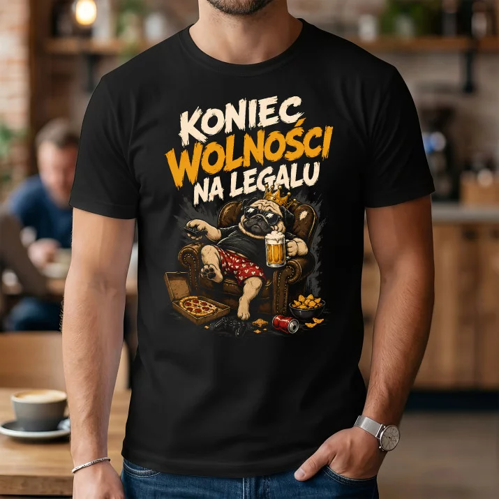 Koszulka Męska Na Kawalerski Prezent Dla Mężczyzny: Koniec Wolności