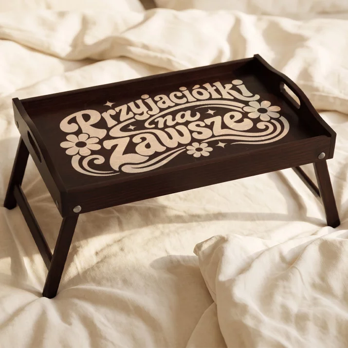 Stolik Śniadaniowy Do Łóżka Dla Bff Prezent Dla Kobiety: Retro Przyjaźń Stolik Śniadaniowy Do Łóżka Dla Bff Prezent Dla Kobiety: Retro Przyjaźń