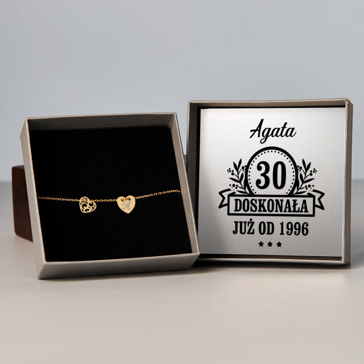 Doskonała od - Bransoletka pozłacana dwa serca