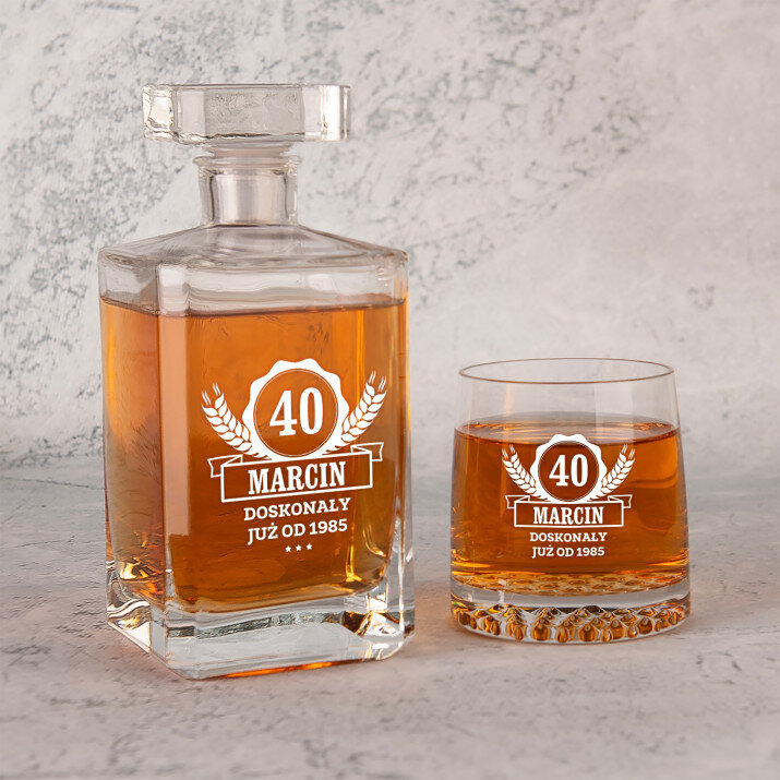  doskonały od - Zestaw Grawerowana Karafka 0,7 i Szklanki Do Whisky