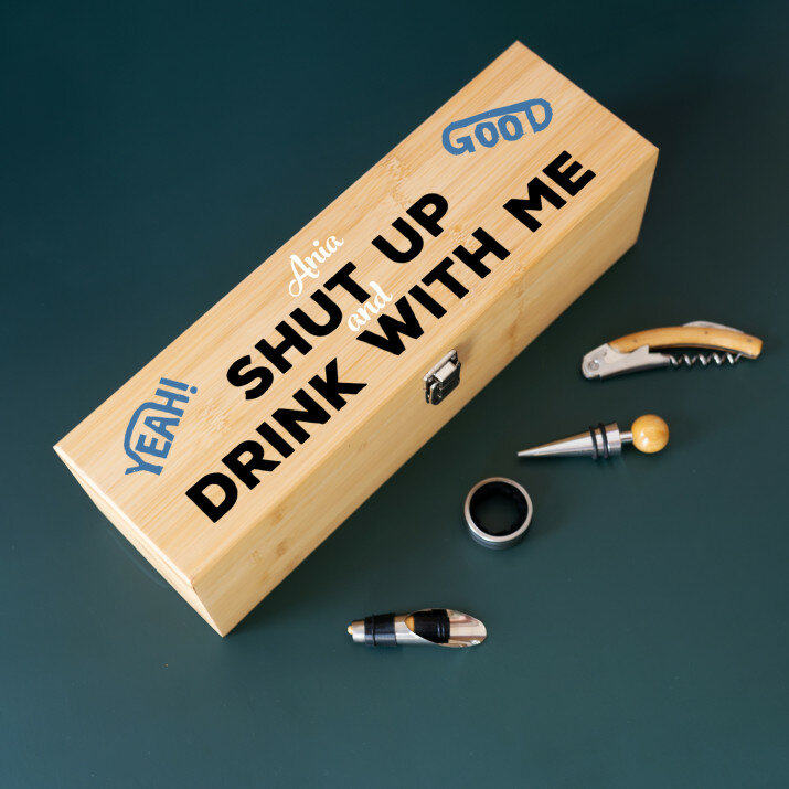 Drink with me - Skrzynka na wino z akcesoriami