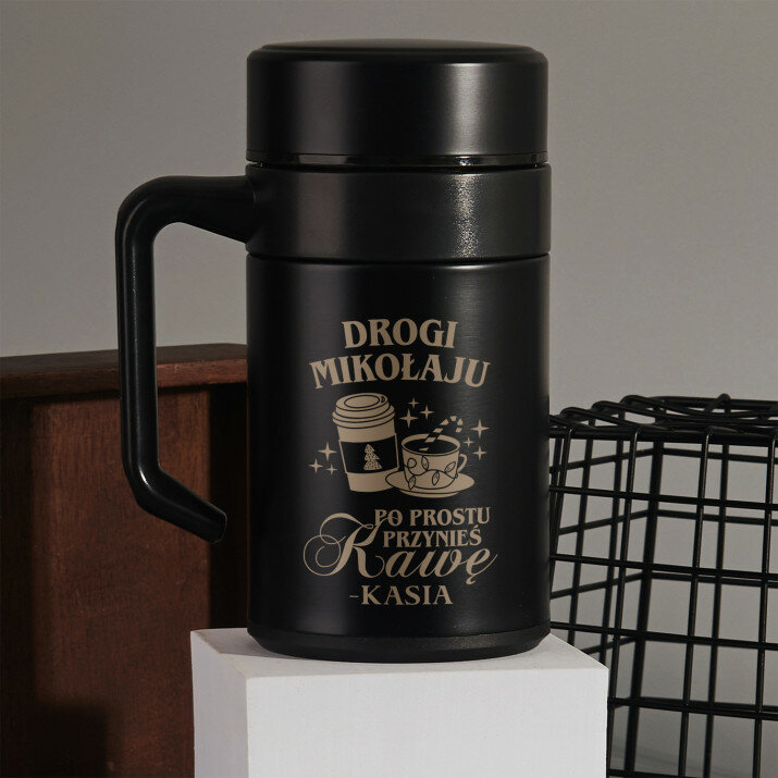 Drogi Mikołaju przynieś kawę - Kubek termiczny 400 ml
