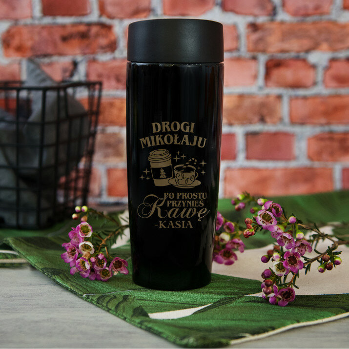 Drogi mikołaju przynieś kawę - kubek termiczny