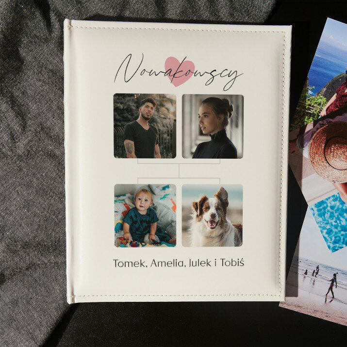 Drzewo rodzinne kolaż 4 osoby - Personalizowany Album na zdjęcia