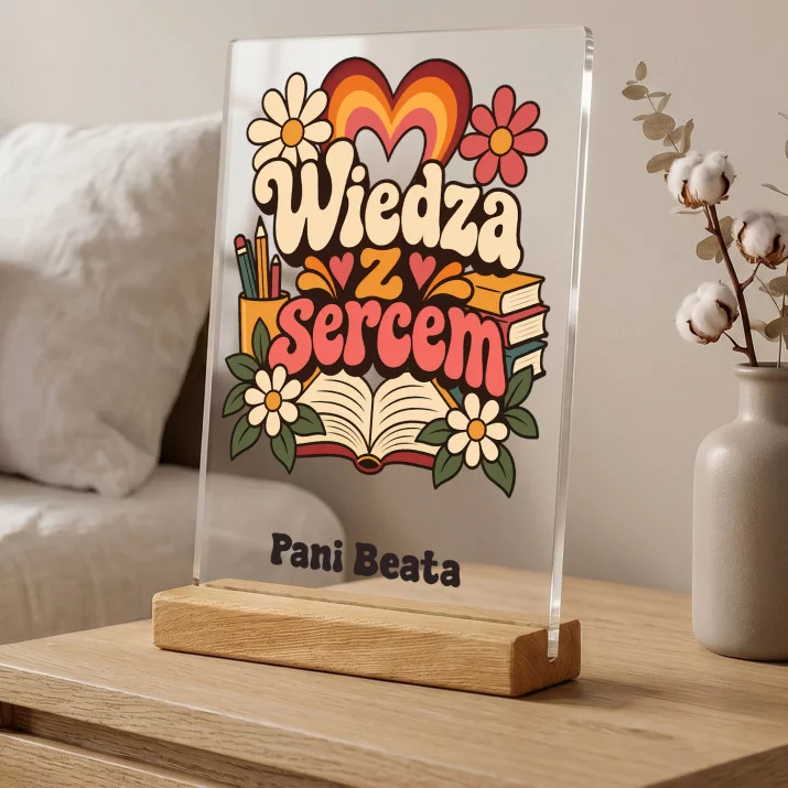 Druk Na Szkle Dla Nauczycielki Prezent Na Dzień Nauczyciela Dla Kobiety: Wiedza Z Sercem Druk Na Szkle Dla Nauczycielki Prezent Na Dzień Nauczyciela Dla Kobiety: Wiedza Z Sercem