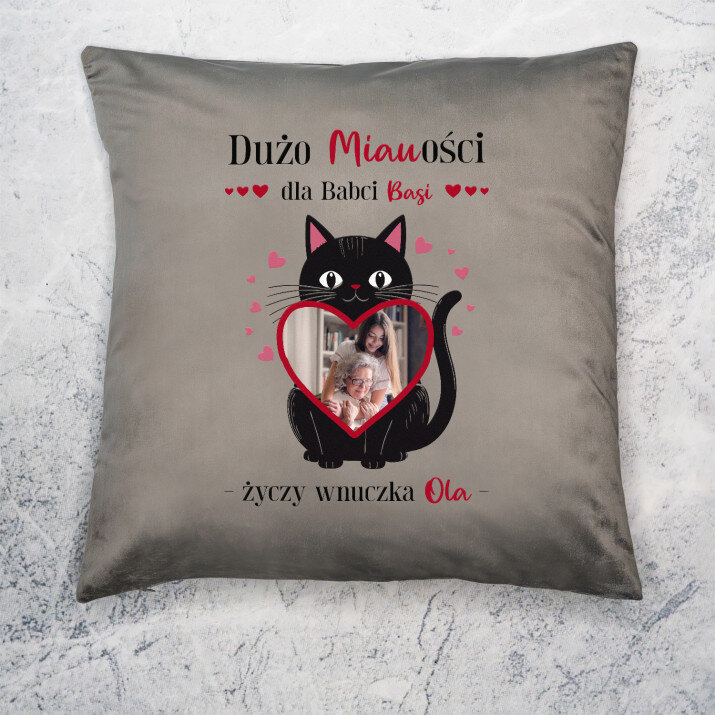 Dużo miauości dla babci - Poduszka dekoracyjna