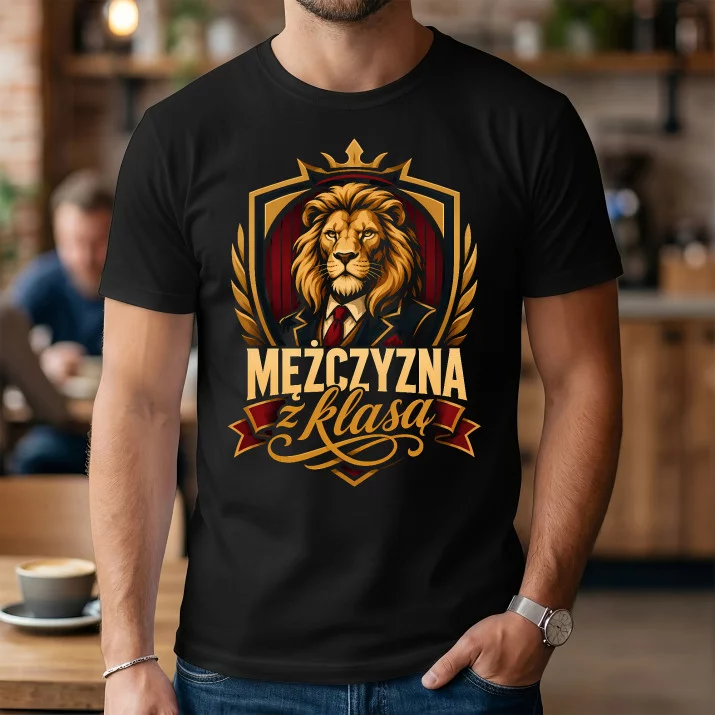 Koszulka Męska Dla Niego Prezent Na Walentynki Dla Mężczyzny: Mężczyzna Z Klasą