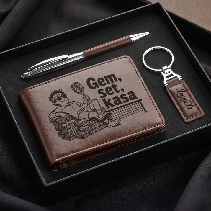 Zestaw Prezentowy Z Portfelem Dla Tenisisty Prezent Dla Mężczyzny: Gem, Set, Kasa Zestaw Prezentowy Z Portfelem Dla Tenisisty Prezent Dla Mężczyzny: Gem, Set, Kasa