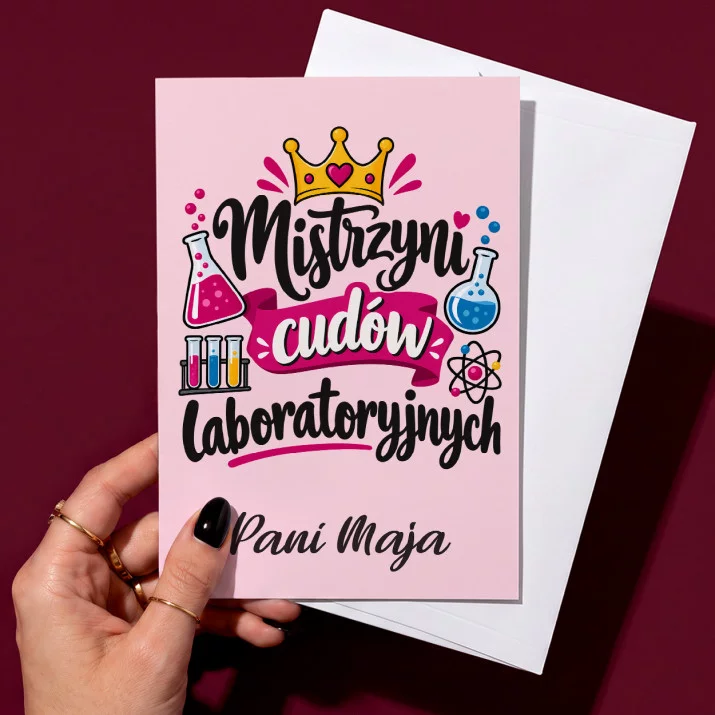 Kartka Personalizowana Dla Nauczycielki Chemii Prezent Na Dzień Nauczyciela Dla Kobiety: Mistrzyni Cudów