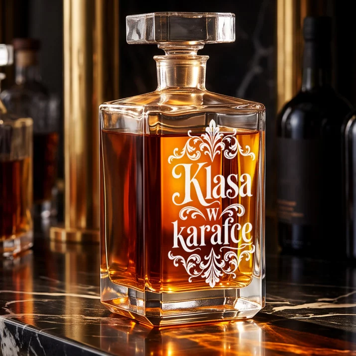 Karafka Do Whisky z Grawerem Na Urodziny Prezent: Klasa W Karafce Karafka Do Whisky z Grawerem Na Urodziny Prezent: Klasa W Karafce