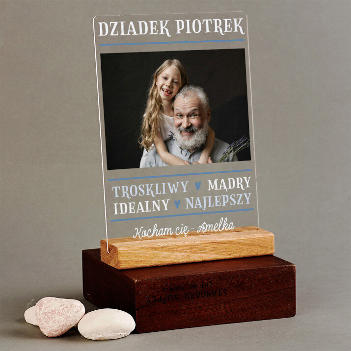 Dziadek cechy - Wydruk na szkle akrylowym z podstawką
