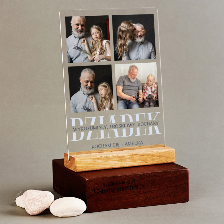 Dziadek - Wydruk na szkle akrylowym z podstawką