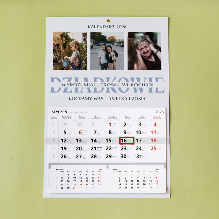 Dziadkowie - Kalendarz jednodzielny Dziadkowie - Kalendarz jednodzielny