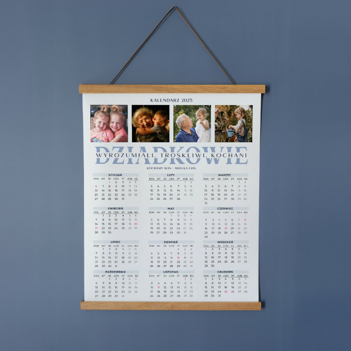 Dziadkowie - Kalendarz plakatowy z listwami